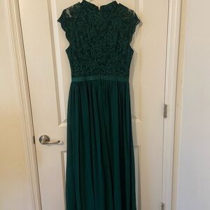 Green wedding guest dress
